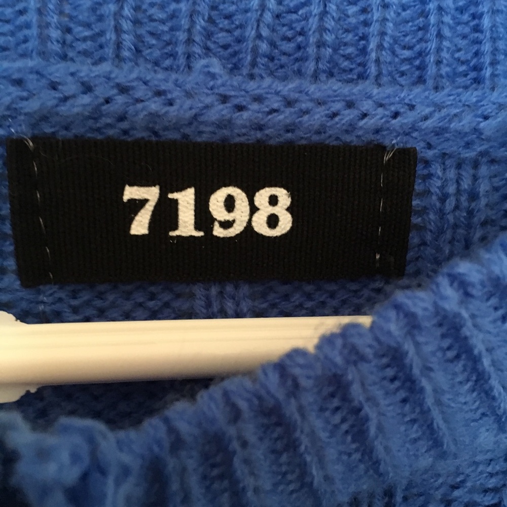 Blue Knit Shredded Grunge-Like Sweater - Picture 5 of 5